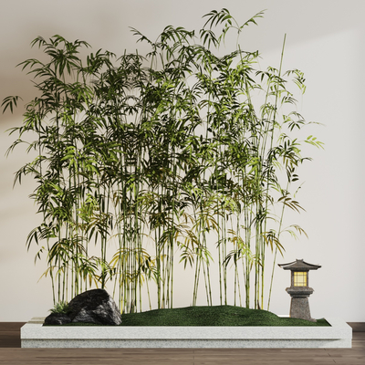 Bamboo potted flower bed