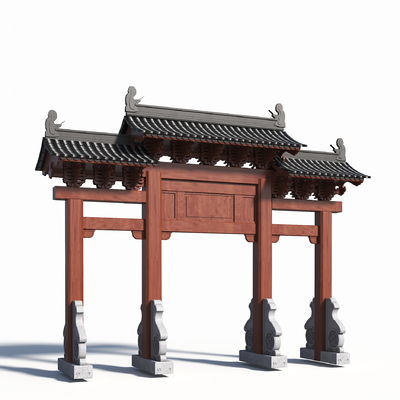 Chinese-style archway archway stone archway