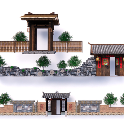 New Chinese Rural Courtyard Door