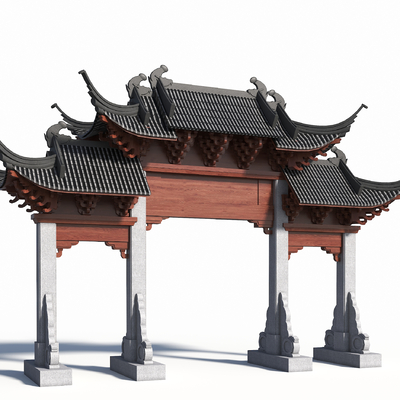 Chinese-style archway archway stone archway