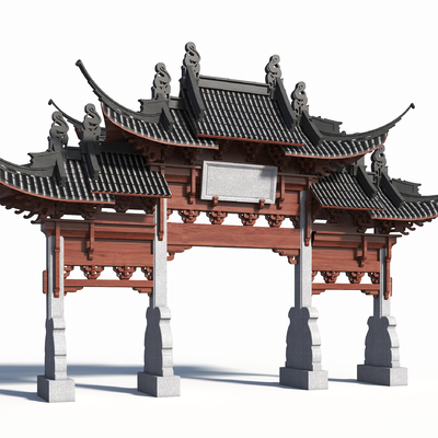 Chinese-style archway archway stone archway