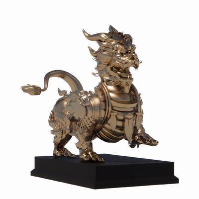 Chinese-style Kirin Sculpture