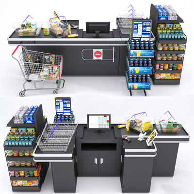 Modern supermarket cash register cash register