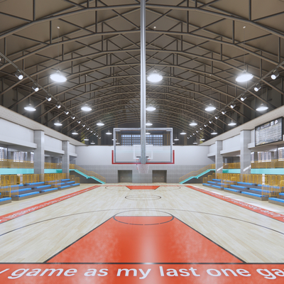 gymnasium basketball court