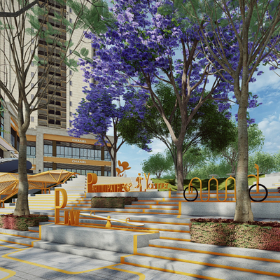 Commercial Square Landscape