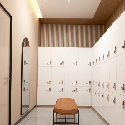 Modern gym locker room