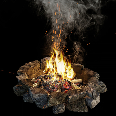 stone bonfire heap