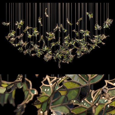 Green leaf decorative chandelier