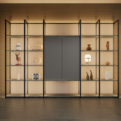 Poliform bookcase decorative cabinet