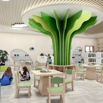 Modern Kindergarten Children's Reading Room