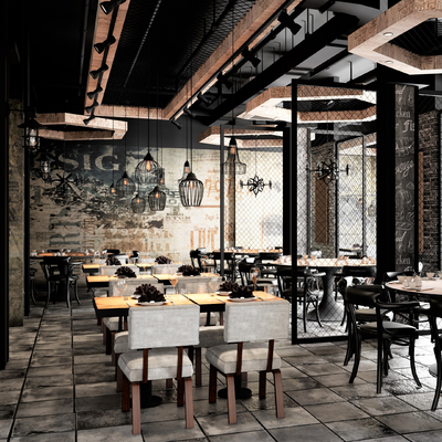 Industrial style western restaurant