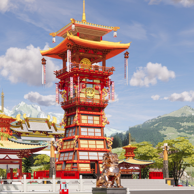 Chinese Ancient Architecture Landscape Tower