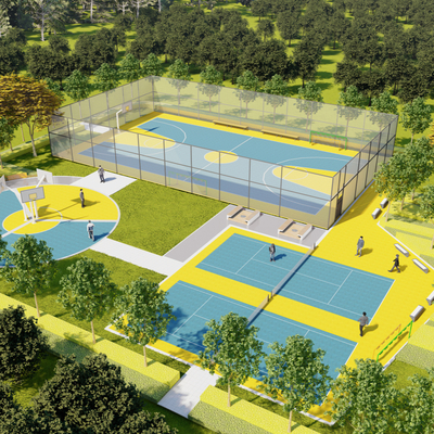 modern sports field basketball court badminton court