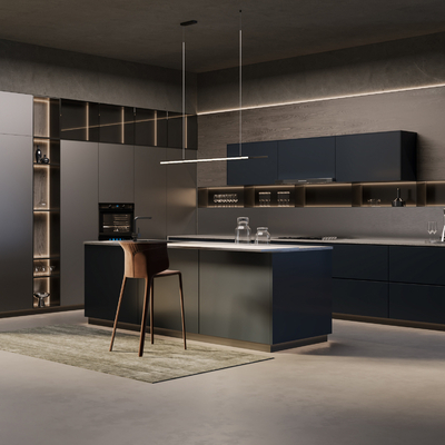 poliform modern open kitchen