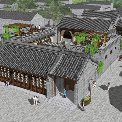 New Chinese-style small courtyard appearance