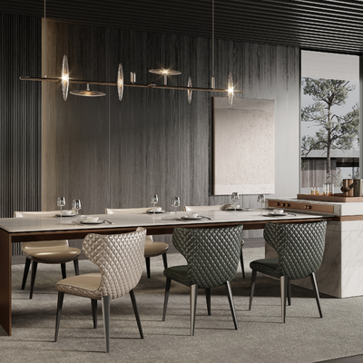 Minotti Affordable Luxury Style Dining Table and Chair