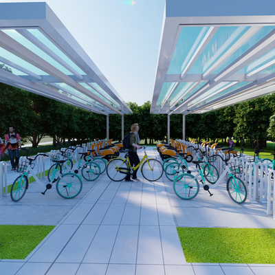 Bicycle shed parking lot