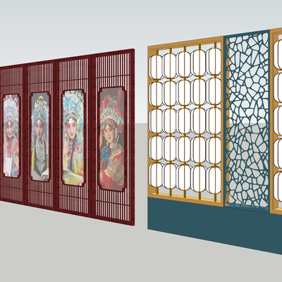 Chinese opera wall Wall screen partition