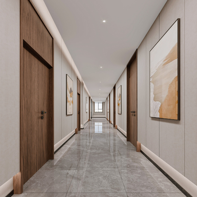 Modern Hotel Corridor