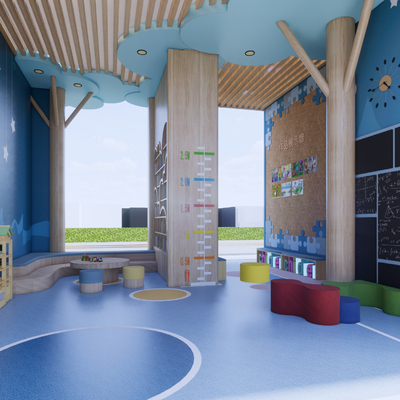 Modern Overhead Floor Children's Reading Room