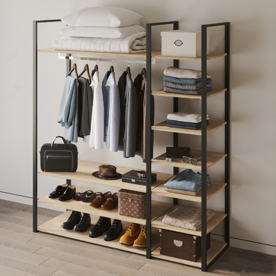 modern clothing shoe and hat rack