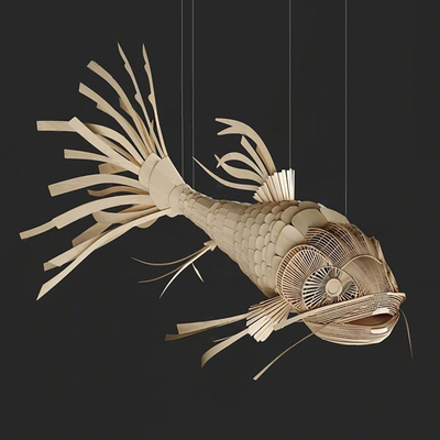 New Chinese Bamboo Carp Chandelier