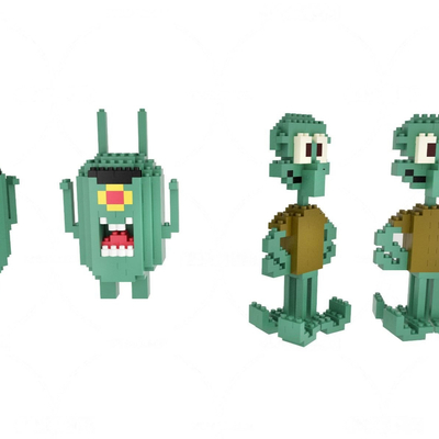 Lego Cartoon Squidward Plankton Toys