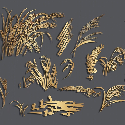 Modern Sorghum Wheat Rice Silhouette