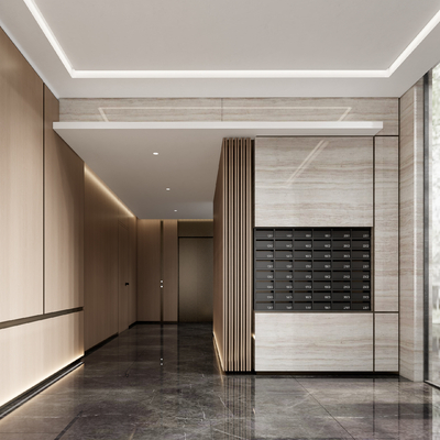 Modern elevator hall mail box