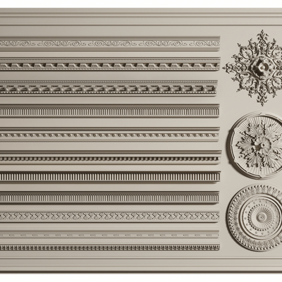 French plaster line carved lines