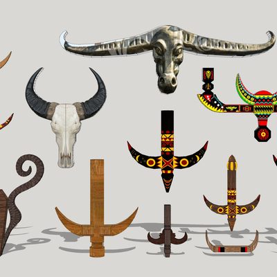 Yi nationality cattle totem Wall Decor