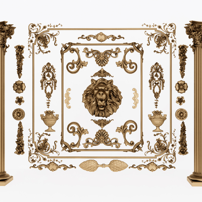 European-style Carved Corner Flower Pillar