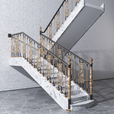 French Straight Run Stairs Corner Ladder Handrail Ladder