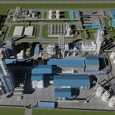 Bird's-eye view of chemical plant