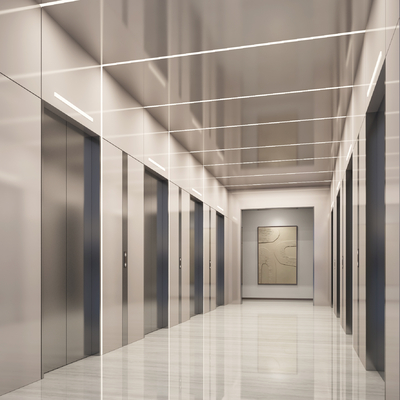 Modern elevator corridor