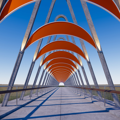 modern landscape bridge special-shaped bridge cable bridge