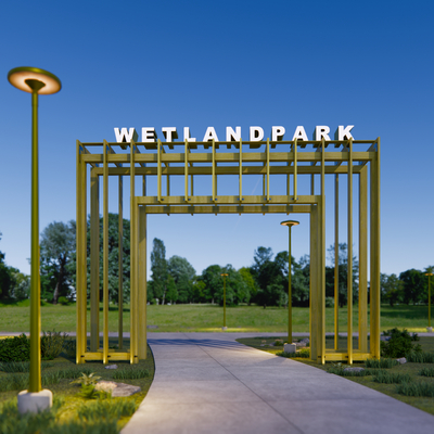 Modern Scenic Park Entrance Gate