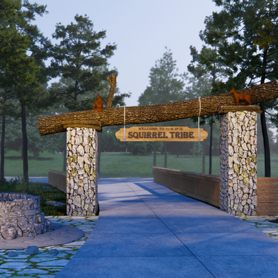 Modern Scenic Park Entrance Gate