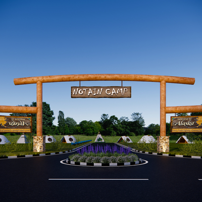 Modern Scenic Park Entrance Gate