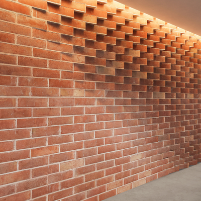 Chinese red brick Wall art wall