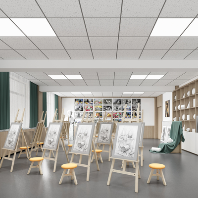 Modern art classroom studio