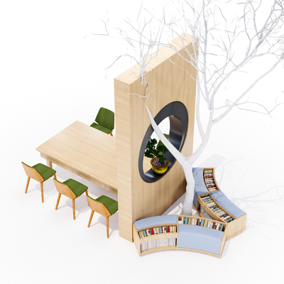 Reading Table and Chair Arc Reading Stool