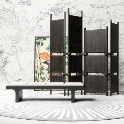 Neo-Chinese Style Bed End Stool Folding Screen