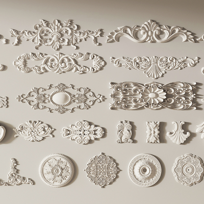 European-style gypsum carving