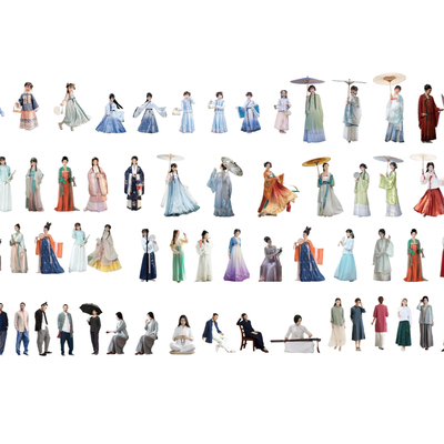 Combination of Men and Women Characters in Hanfu