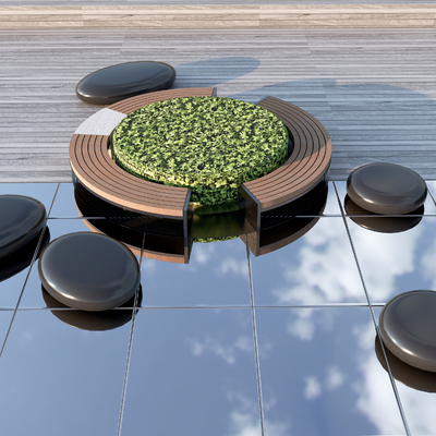 Modern outdoor landscape seating