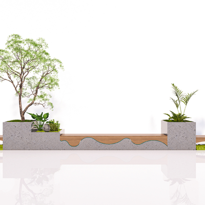 Modern tree pool landscape seat