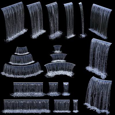 Modern flowing water waterfall water curtain