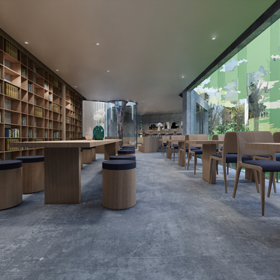 Modern Bookstore Reading Room