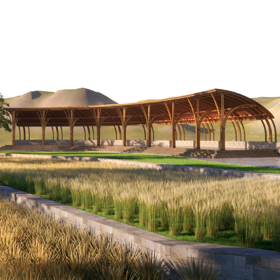 Ecological bamboo structure gallery